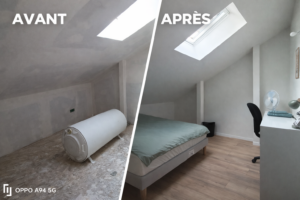 Création d'une chambre avant et après