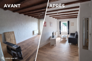 Rénovation d'un salon avant et après